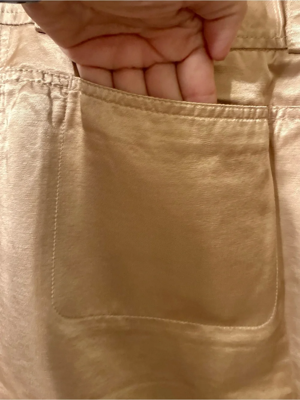 NWT The Limited Champagne Gold Beige Satin Shimmer Skirt Vintage Metallic Y2K 6